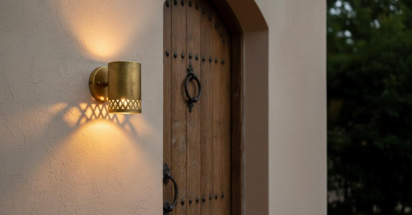 Handmade Hammered Wall Brass Light , Handcrafted Wall Sconce ,Copper Wall Sconce ,  Rustic Outdoor Cylinder Light , Handmade Wall Light ,