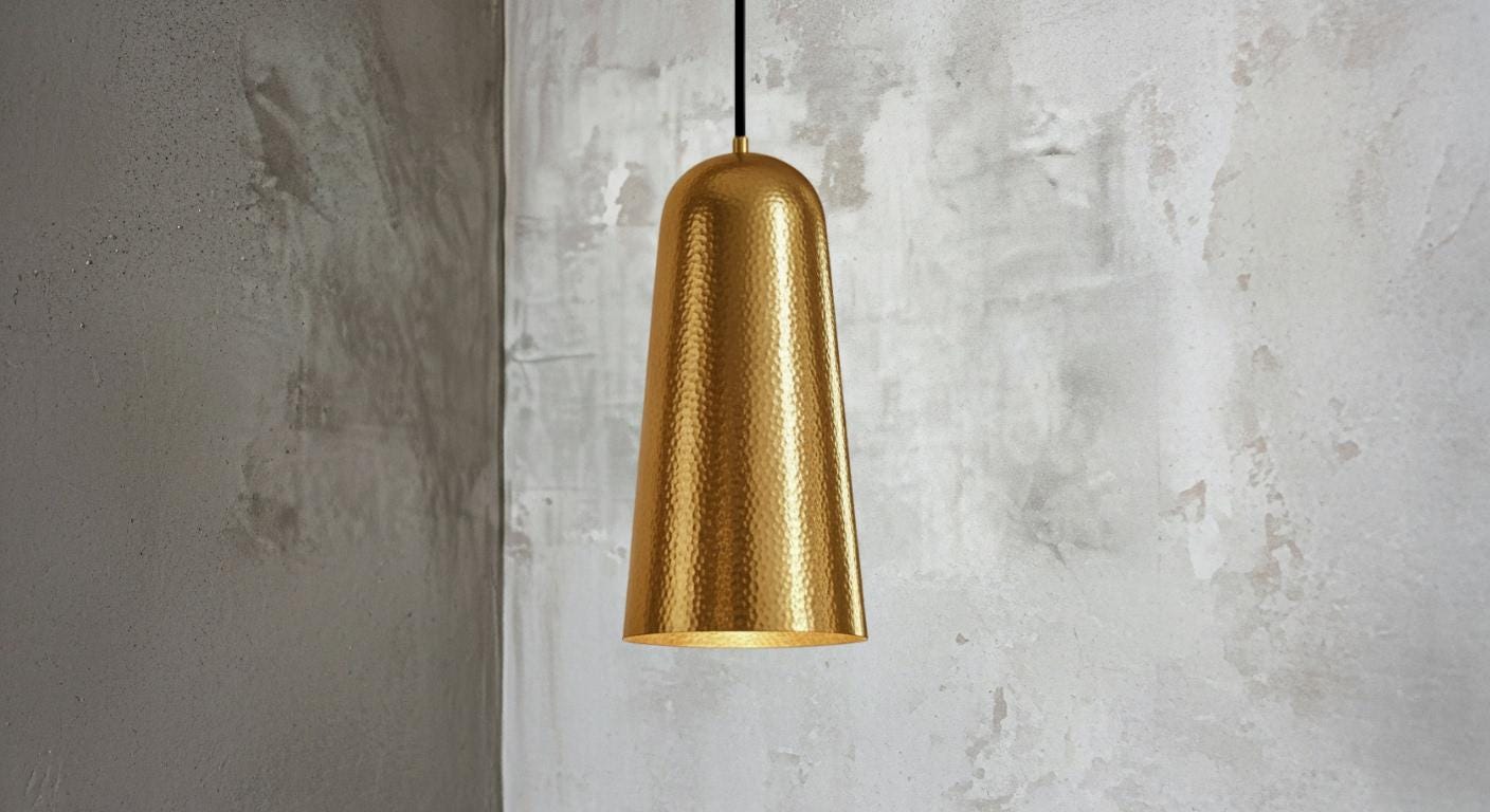 Modern Hammered Brass and Copper Pendant Lamps | Handcrafted Ceiling Lights for Living |Room Dining Area or Kitchen Decor |Rustic Farmhouse
