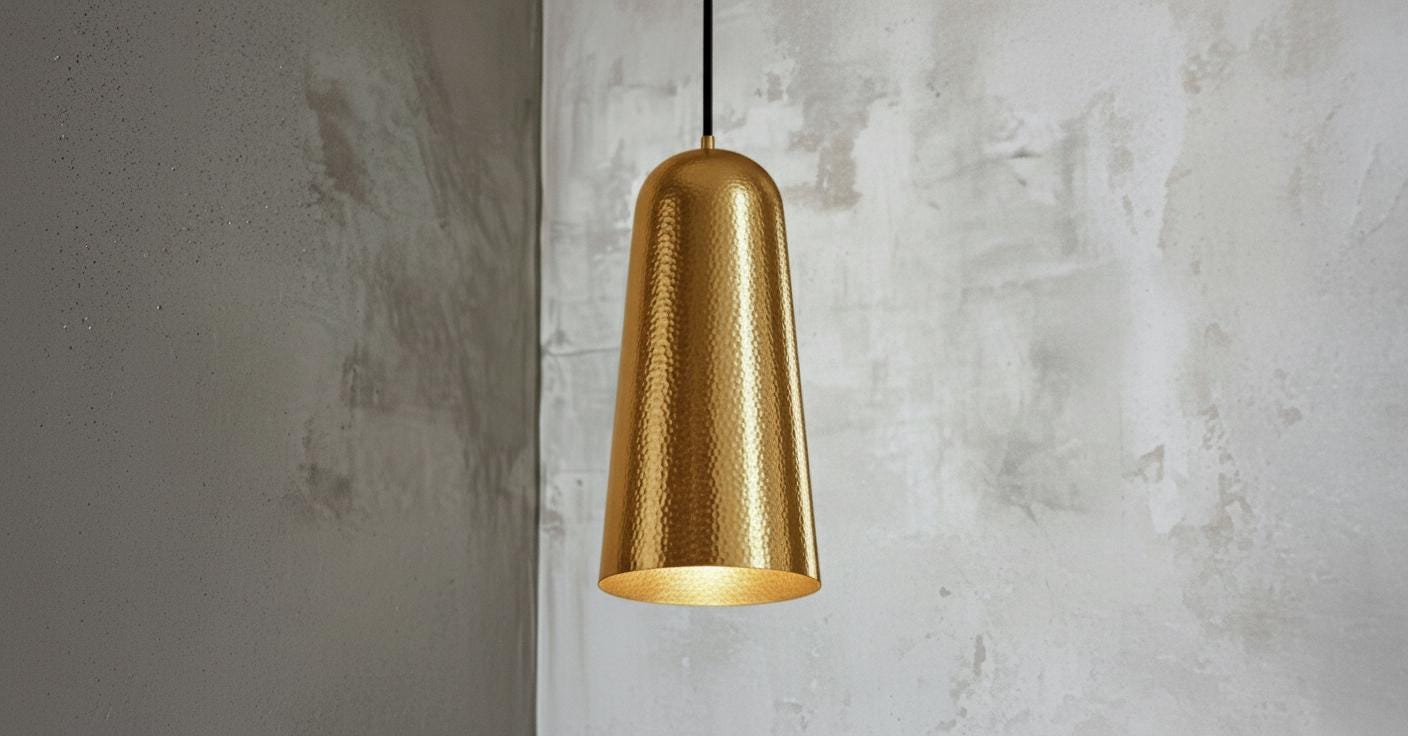 Modern Hammered Brass and Copper Pendant Lamps | Handcrafted Ceiling Lights for Living |Room Dining Area or Kitchen Decor |Rustic Farmhouse