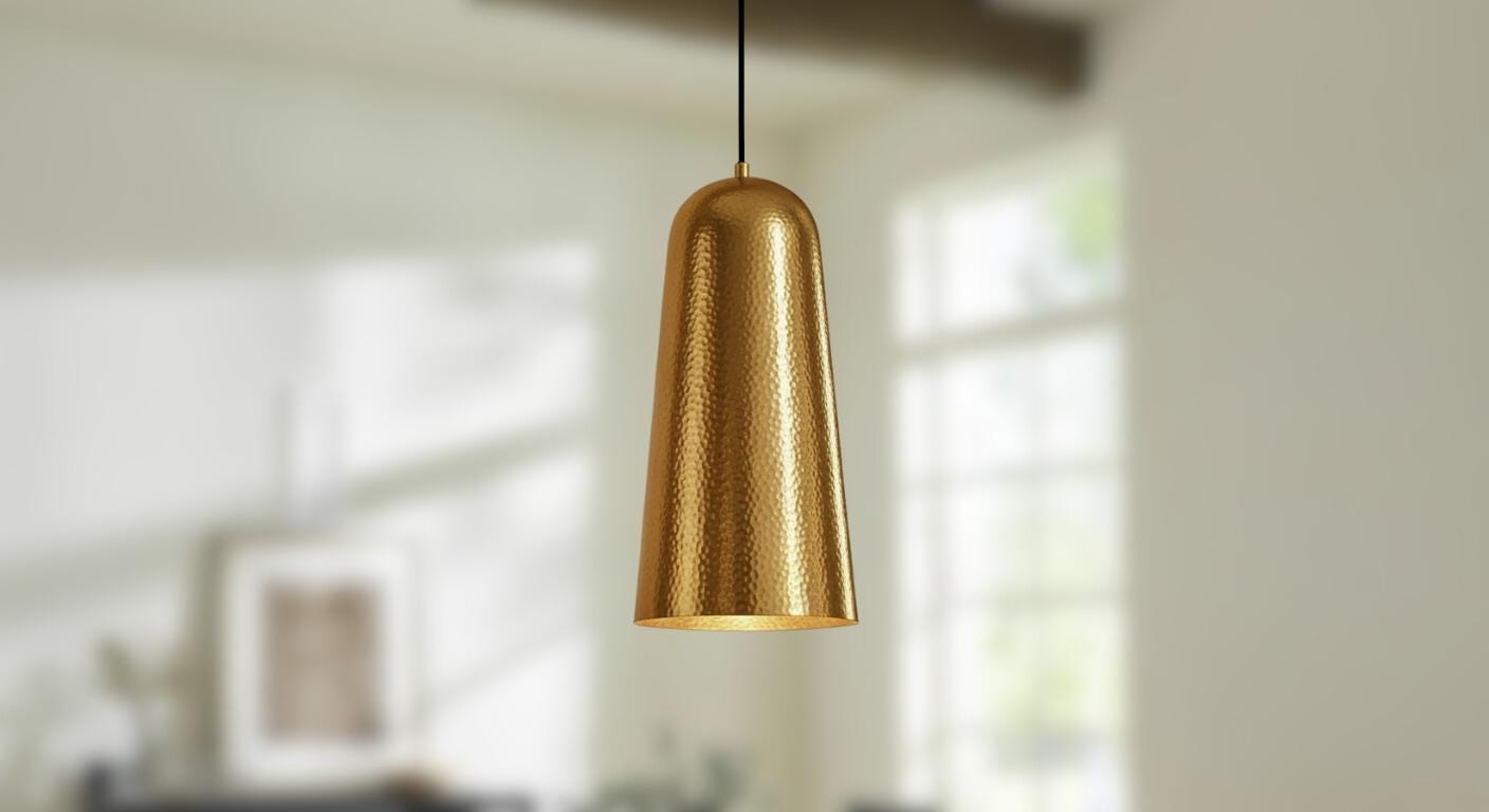 Modern Hammered Brass and Copper Pendant Lamps | Handcrafted Ceiling Lights for Living |Room Dining Area or Kitchen Decor |Rustic Farmhouse