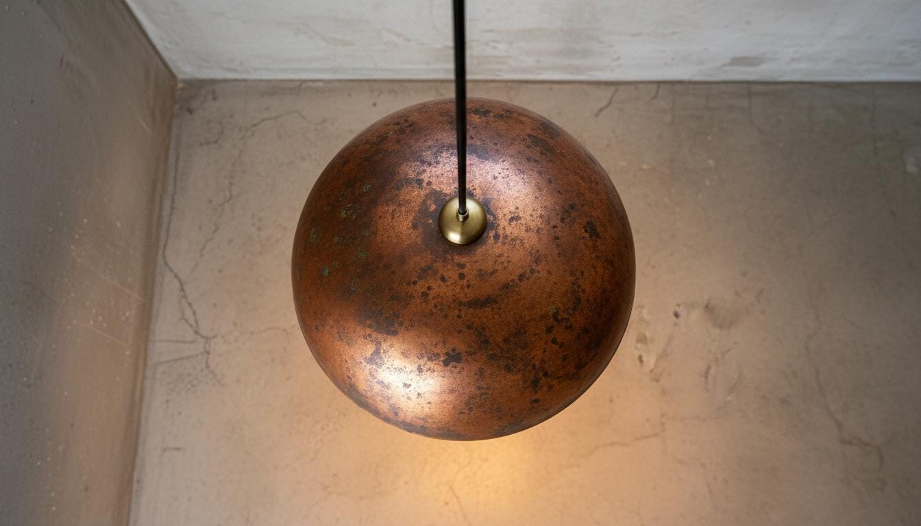 Hammered Copper Dome Pendant Light – Handcrafted Rustic Ceiling Lamp – Dome Ceiling Fixture for Rustic Farmhouse Kitchen Lighting