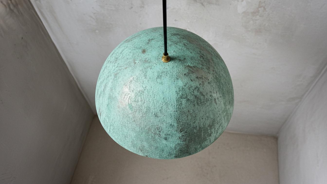 Green Patina Dome Lamp , Oxidized pendant Copper Patina Light , Hanging Pendant Lighting, Kitchen Island Lighting ,Ceiling Light Fixture