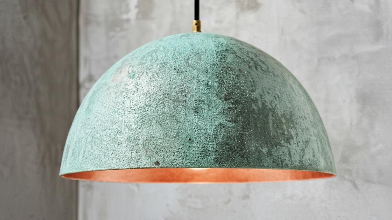 Green Patina Dome Lamp , Oxidized pendant Copper Patina Light , Hanging Pendant Lighting, Kitchen Island Lighting ,Ceiling Light Fixture