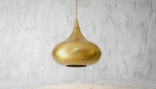 Brass Moroccan Pendant Light - Handmade Ceiling Lamp