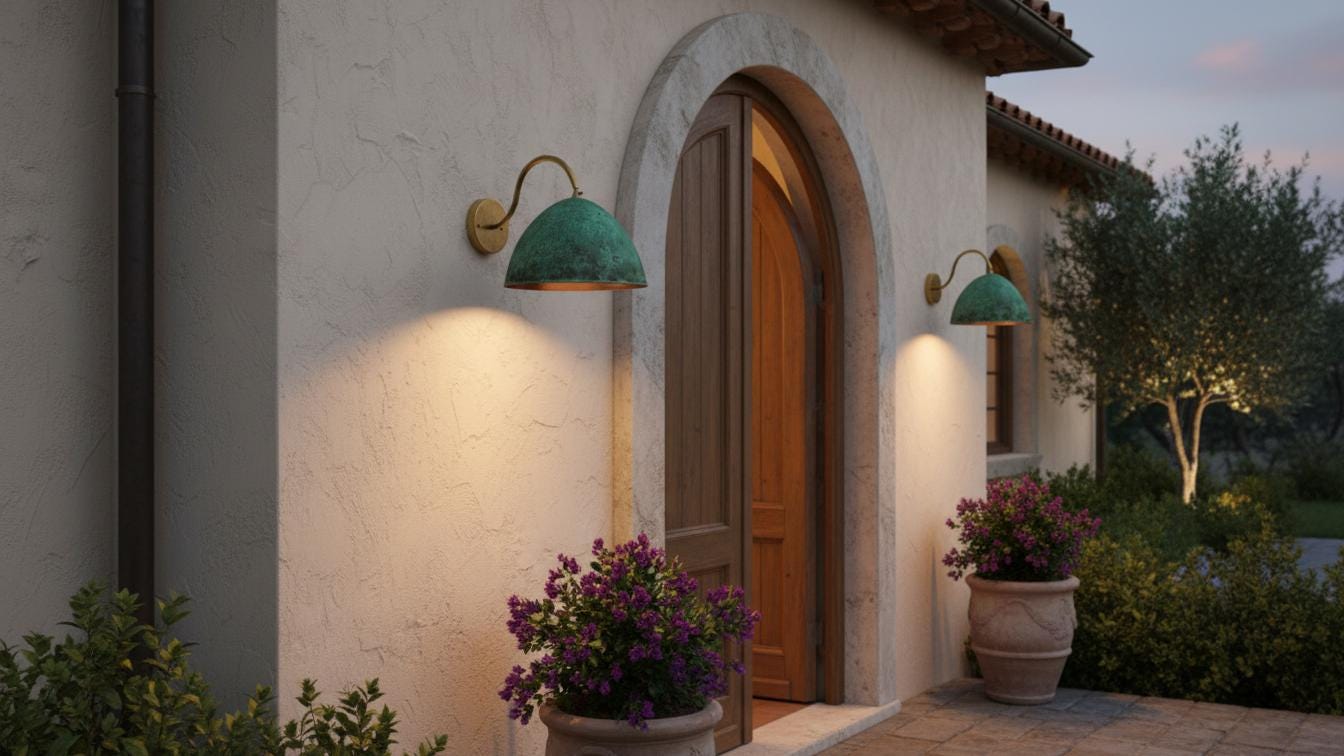 Oxidized Copper Wall Light , Handmade Wall Light, handcrafted Wall sconce , Outdoor Copper Sconce Wall Light Green Patina, Vintage Wall Lamp