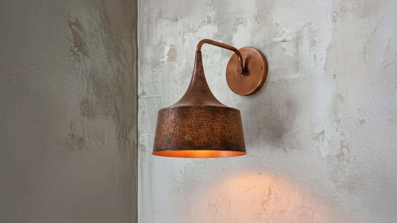 Handcrafted Copper Wall Sconce - Moroccan Boho Lighting