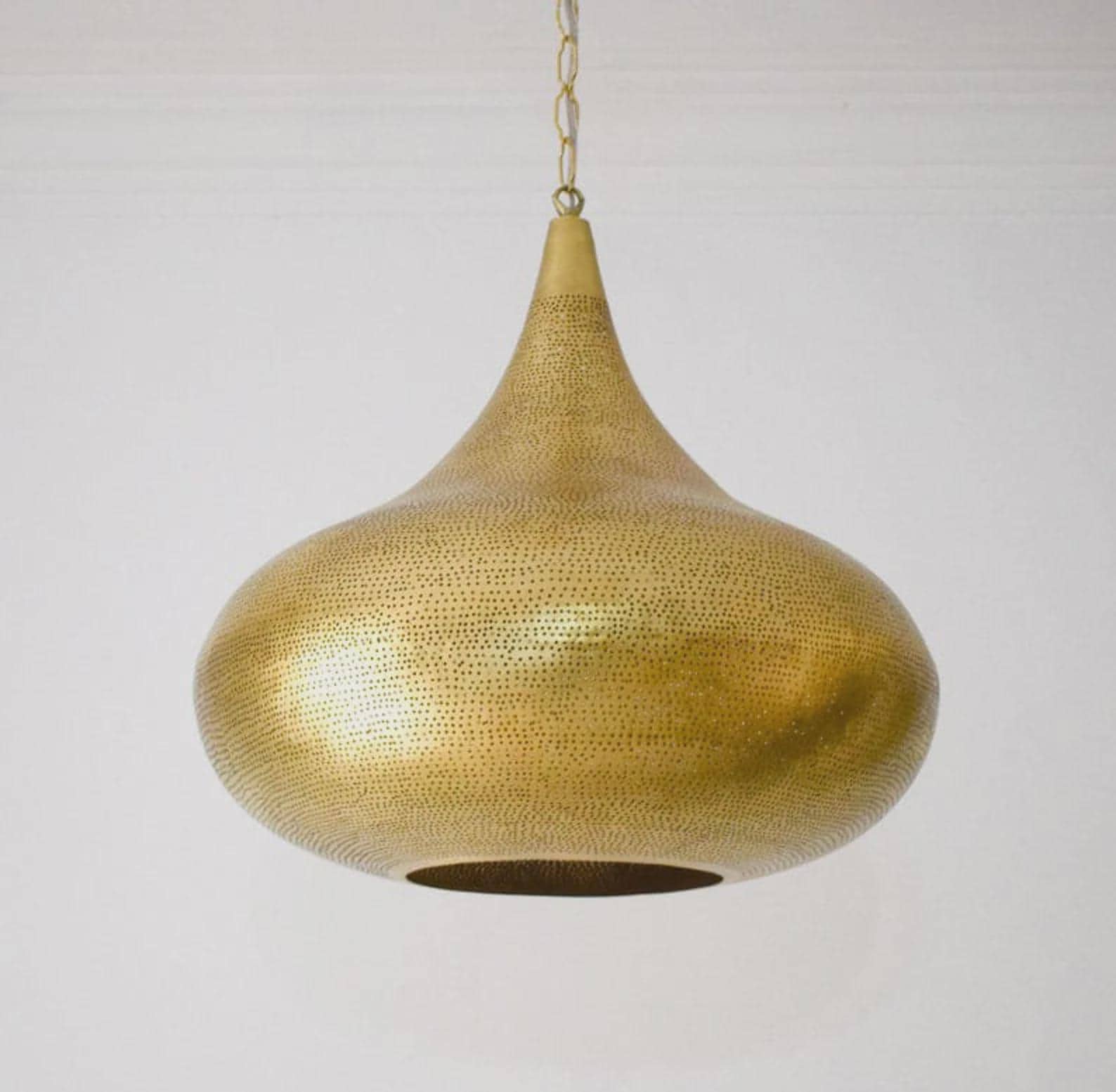 Brass Moroccan Pendant Light - Handmade Ceiling Lamp