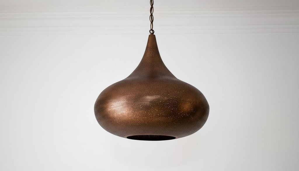 Brass Moroccan Pendant Light - Handmade Ceiling Lamp