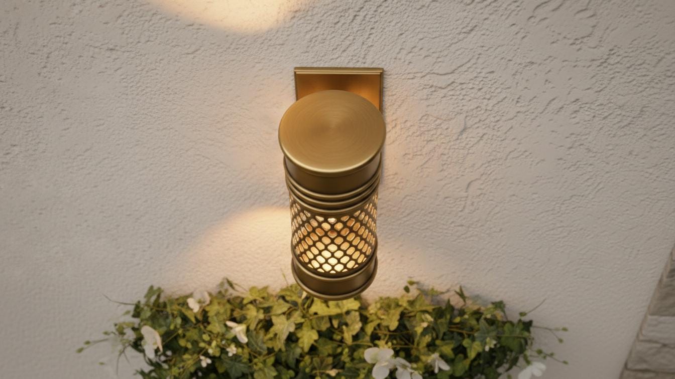 Handmade Brass Wall Sconce, Moroccan Boho Lighting