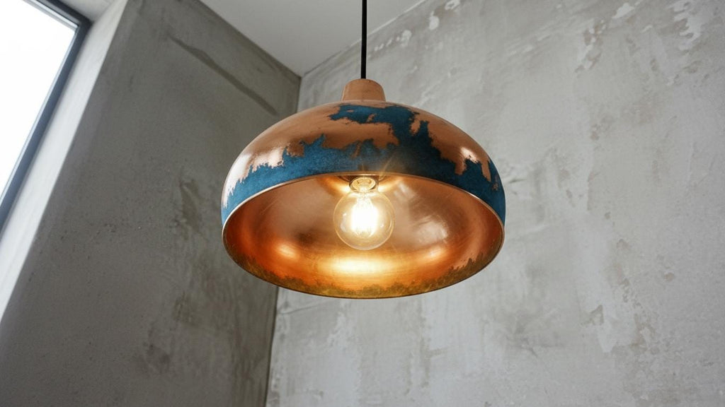 Blue Patina Copper Dome Pendant Light , Rustic Farmhouse Lighting, Hanging Pendant Lighting, Kitchen Island Lighting, Ceiling Light FixtureBlue Patina Copper Dome Pendant Light , Rustic Farmhouse Lighting, Hanging Pendant Lighting, Kitchen Island Lighting, Ceiling Light Fixture