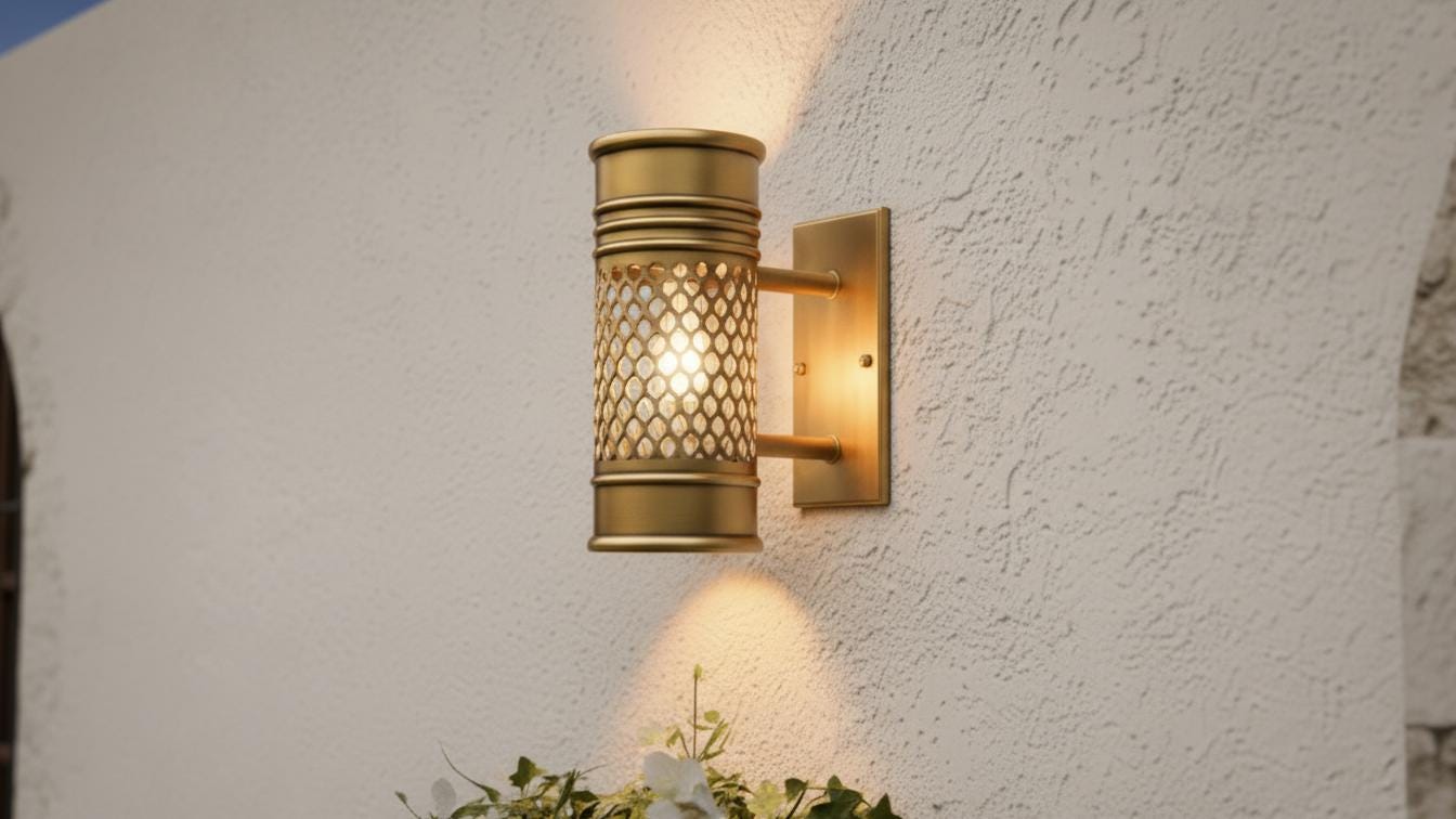 Handmade Brass Wall Sconce, Moroccan Boho Lighting