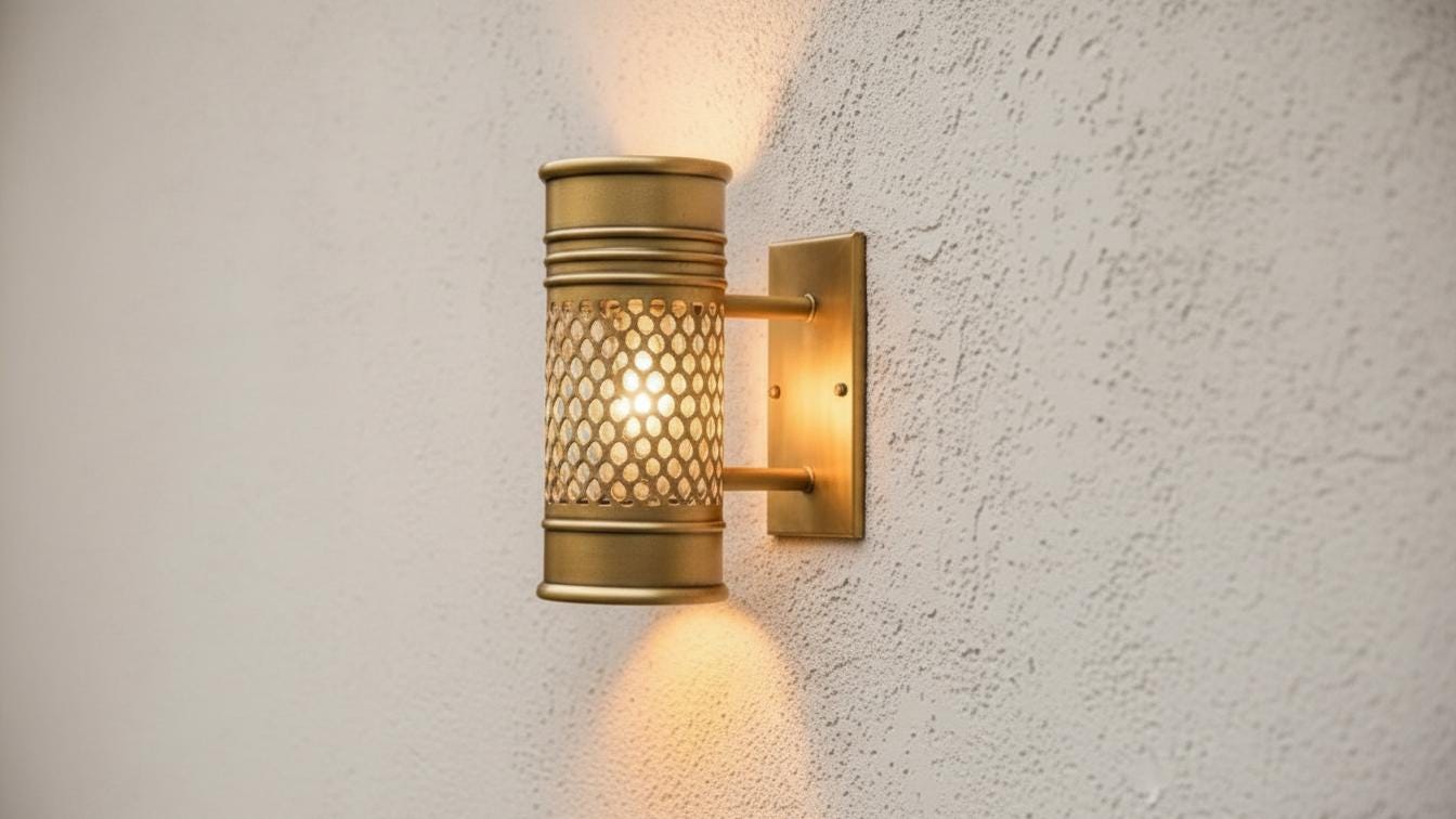 Handmade Brass Wall Sconce, Moroccan Boho Lighting