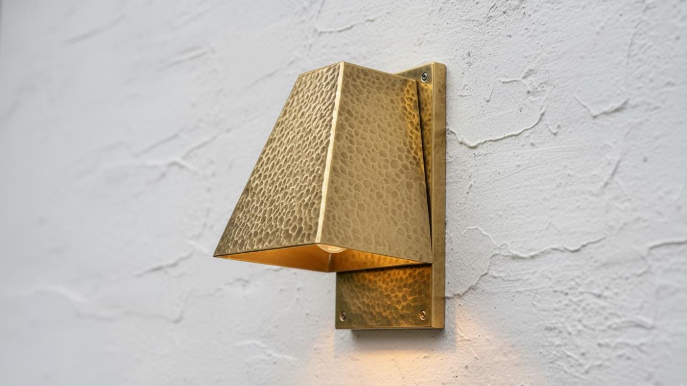 Handmade Hammered Copper Wall Sconce, Moroccan Boho Lighting