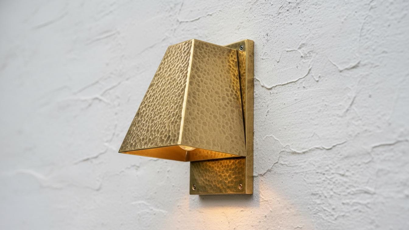 Handmade Hammered Copper Wall Sconce, Moroccan Boho Lighting