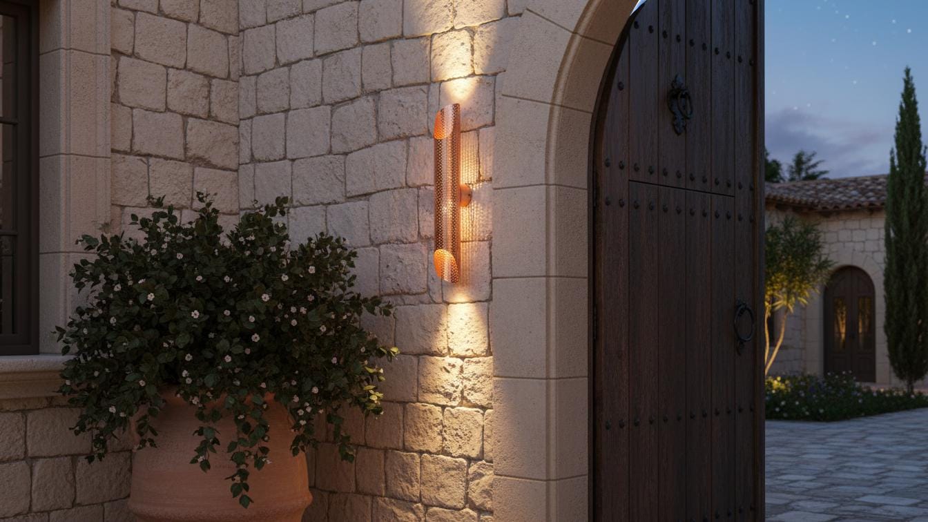 Handmade Hammered Copper Wall Sconce: Moroccan Boho Lighting