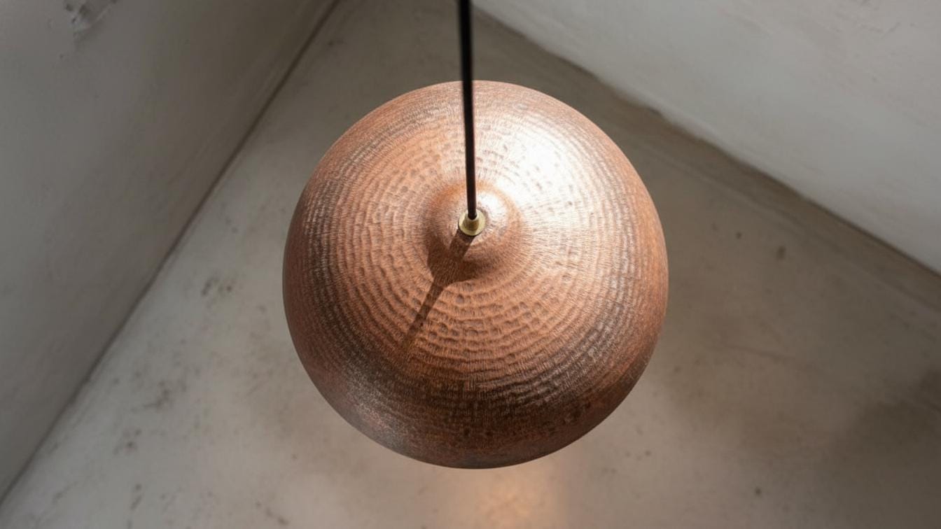 Handmade Hammered Copper Pendant Light - Rustic Copper Dome Pendant Light - Moroccan Boho Farmhouse Lamp - Rustic Chandelier Dining Room