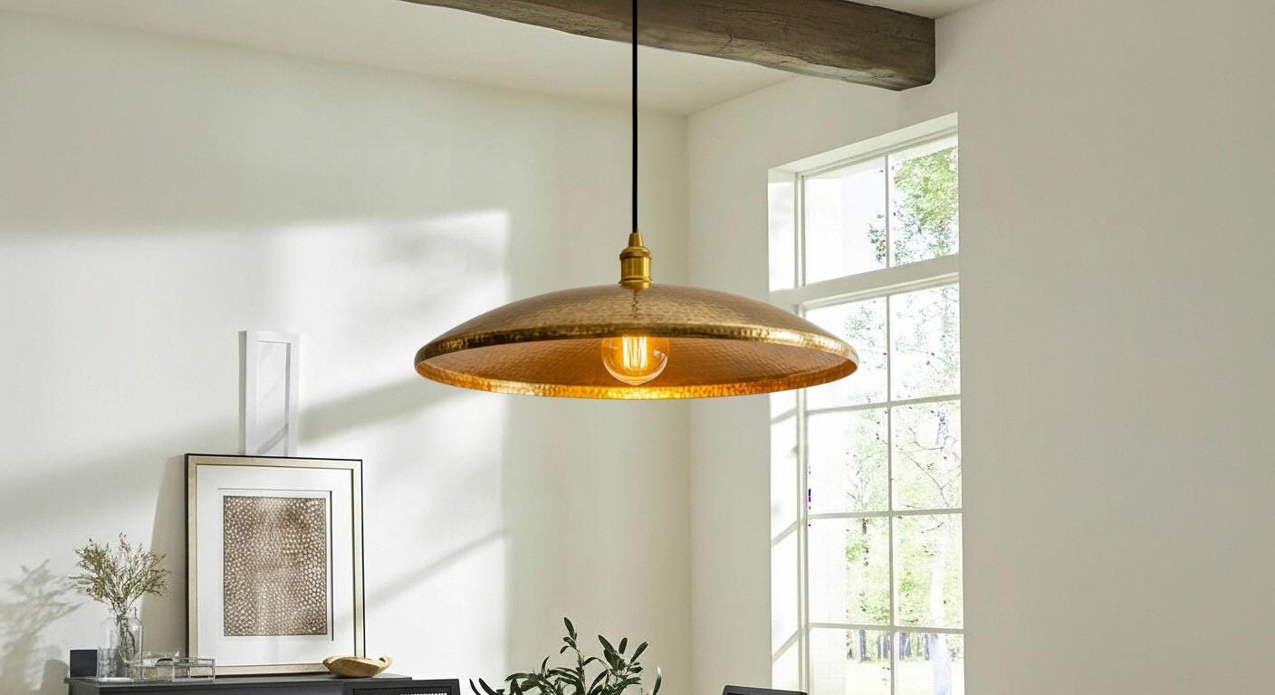 hammered Brass Light Fixture , Gold Leaf Pendant Light , Moroccan pendant fixtures , Island kitchen handmade dome , lamp pendant light