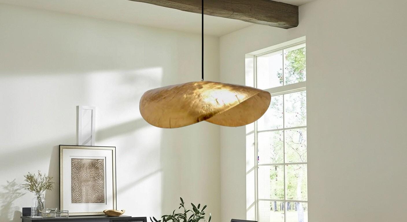 hammered Brass Light Fixture , Gold Leaf Pendant Light , Moroccan pendant fixtures , Island kitchen handmade dome , lamp pendant light