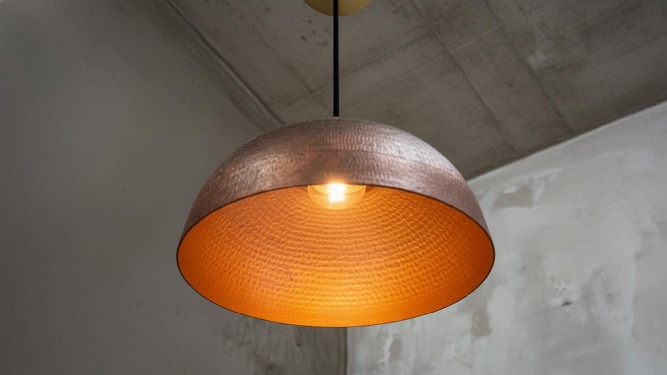 Handmade Hammered Copper Pendant Light - Rustic Copper Dome Pendant Light - Moroccan Boho Farmhouse Lamp - Rustic Chandelier Dining Room