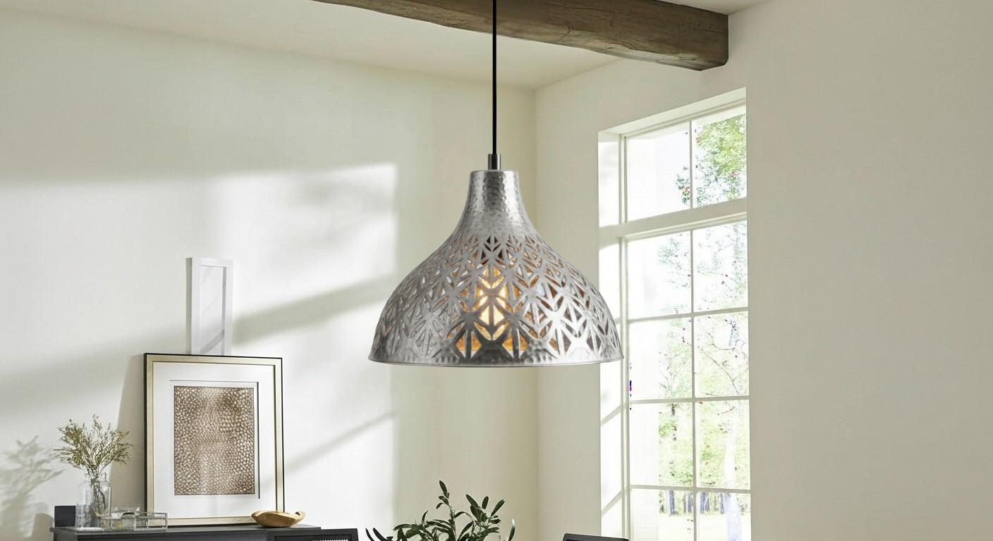Silver Brass Pendant Lamp, Handmade Brass Dome Pendant Light, Hanging Ceiling Lamp , Dome Lamp ,Moroccan Lamp,Rustic Kitchen Island Lighting