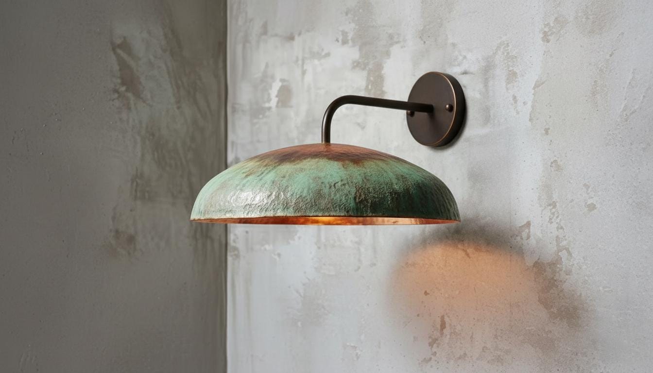 oxidized copper light

copper wall sconce

green patina lamp

patina wall sconce

moroccan wall lamp

handmade wall light

rustic wall lighting

farmhouse wall sconce

dome wall lamp

copper wall light

boho wall sconce

vintage wall lamp

artisan wall sconce