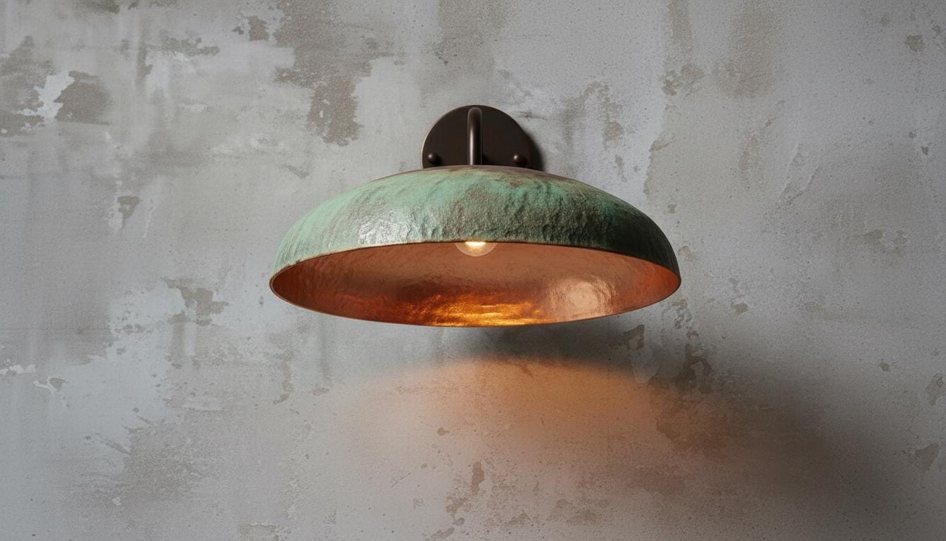oxidized copper light

copper wall sconce

green patina lamp

patina wall sconce

moroccan wall lamp

handmade wall light

rustic wall lighting

farmhouse wall sconce

dome wall lamp

copper wall light

boho wall sconce

vintage wall lamp

artisan wall sconce