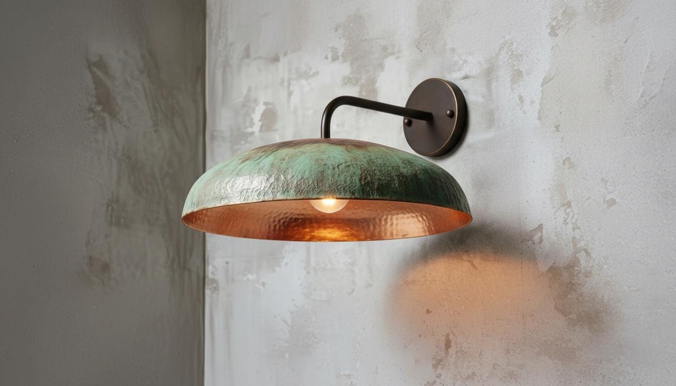 oxidized copper light

copper wall sconce

green patina lamp

patina wall sconce

moroccan wall lamp

handmade wall light

rustic wall lighting

farmhouse wall sconce

dome wall lamp

copper wall light

boho wall sconce

vintage wall lamp

artisan wall sconce