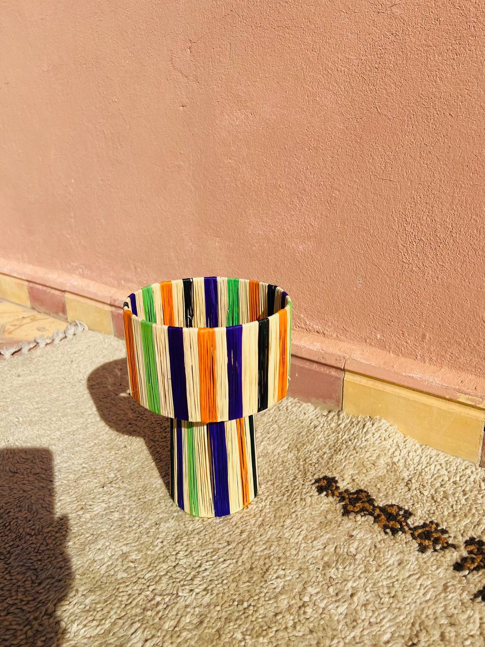 Raffia Table Lamp, Handmade Rattan Light, Boho Natural Lamp