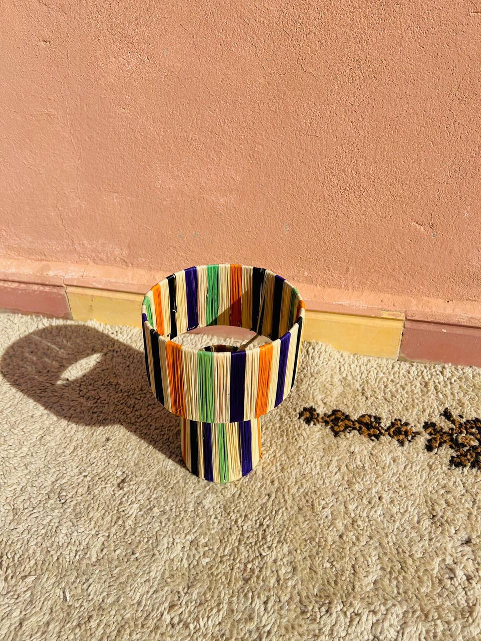 Raffia Table Lamp, Handmade Rattan Light, Boho Natural Lamp