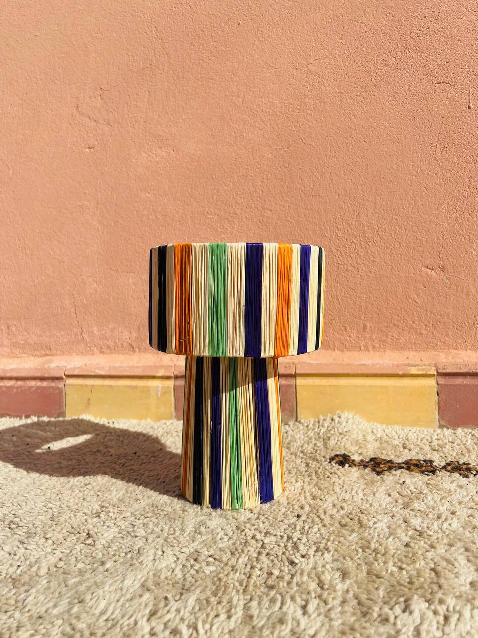 Raffia Table Lamp, Handmade Rattan Light, Boho Natural Lamp