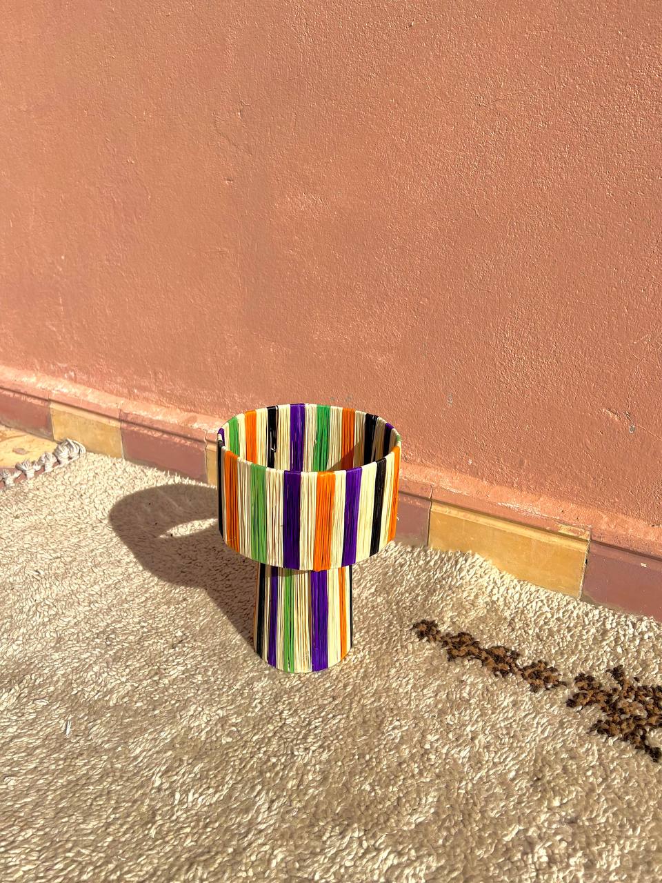 Raffia Table Lamp, Handmade Rattan Light, Boho Natural Lamp